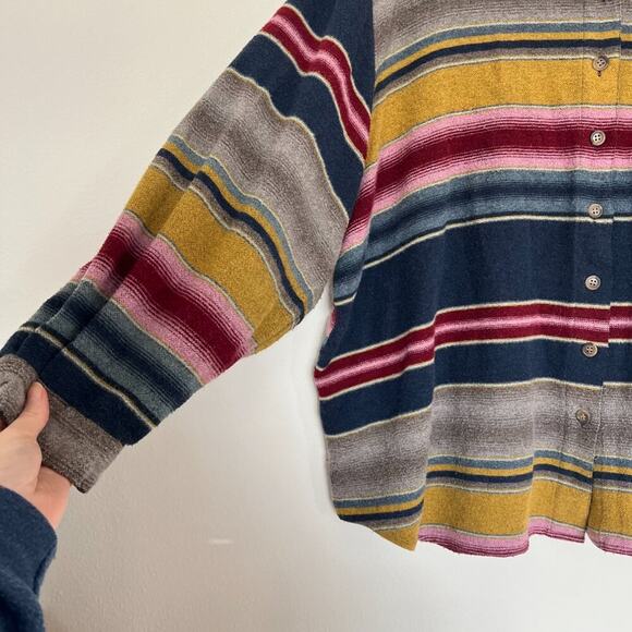 Vintage Venezia Wool Blend Serape Stripe Button Down Shirt - Picture 3 of 8